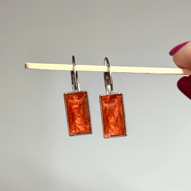 Rectangle Lever Back Earrings