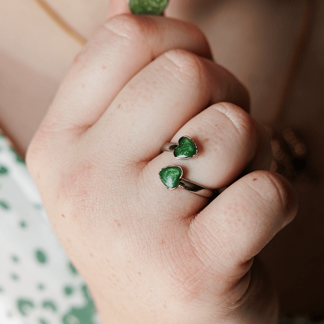 Double Heart Wrap Ring